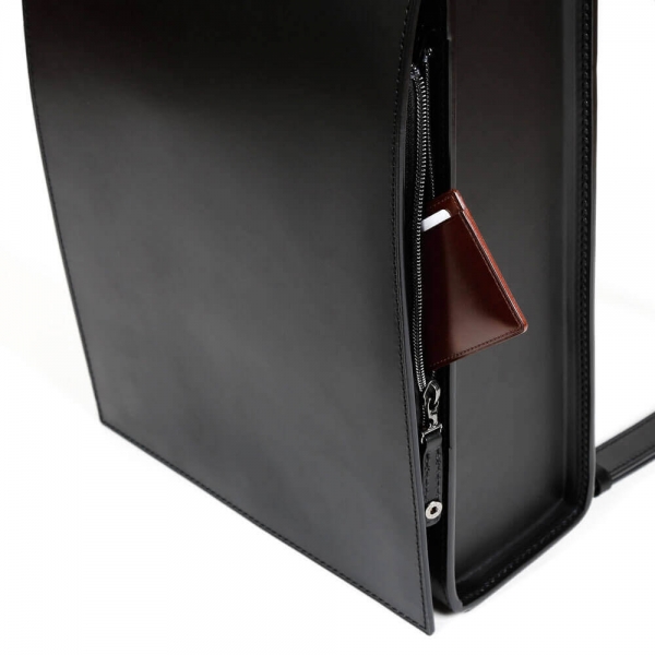 OTONA RANDSEL 001wide ‐ Noir, Cuir Nume, Classique, Tsuchiya Kaban		